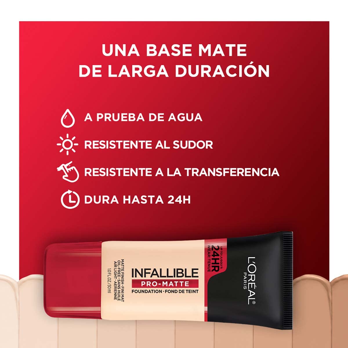 L'Or  al Paris Infallible Pro-Matte Foundation, Shell Beige, 1 fl. oz.