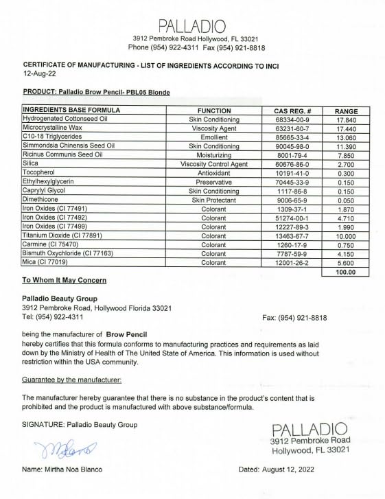 Palladio Brow Pencil, Blonde