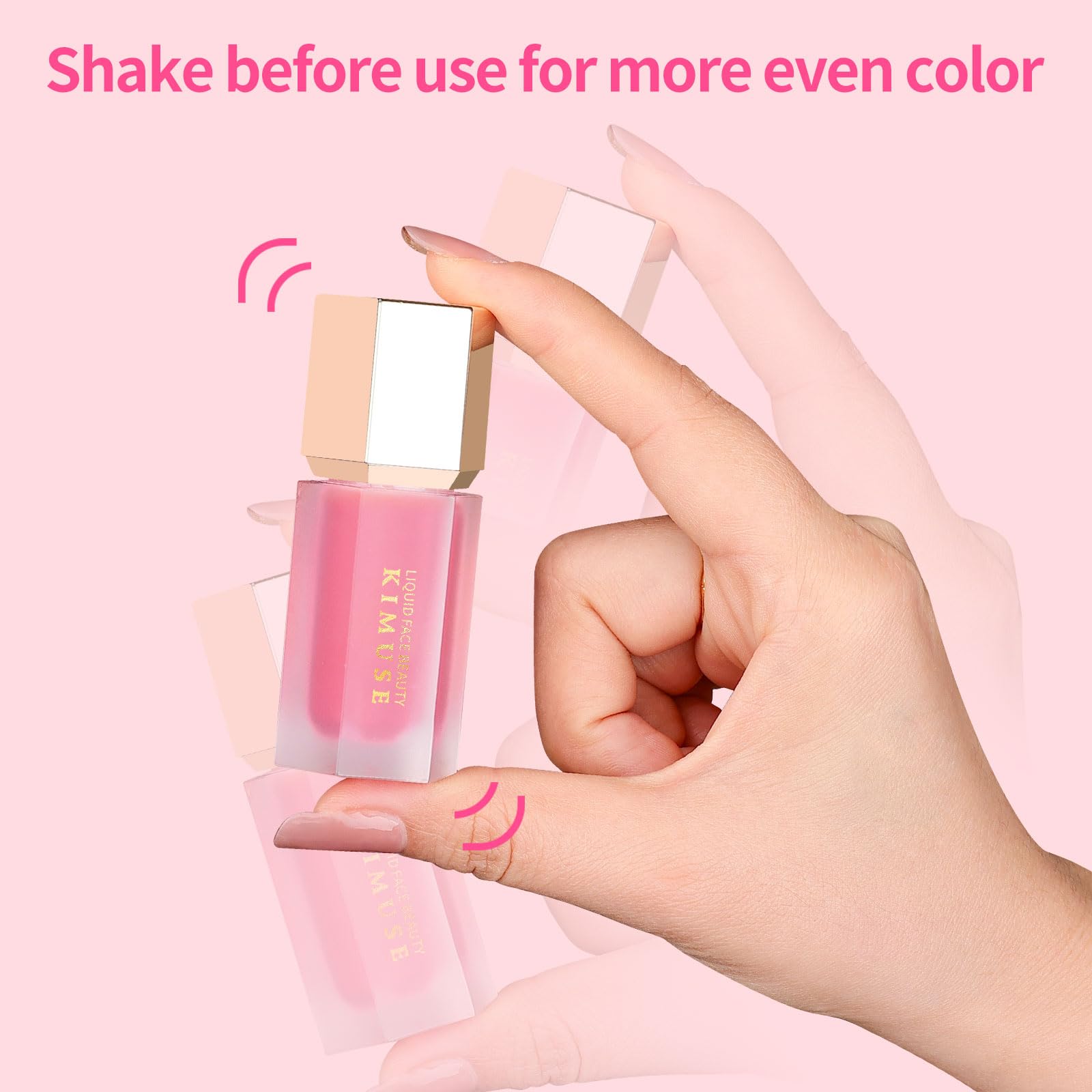 KIMUSE Liquid Blush, Soft Cream Blush Face Blush, Liquid Blush for Cheeks, Long-Wearing Pigmented Blush, Waterproof, Smudge Proo