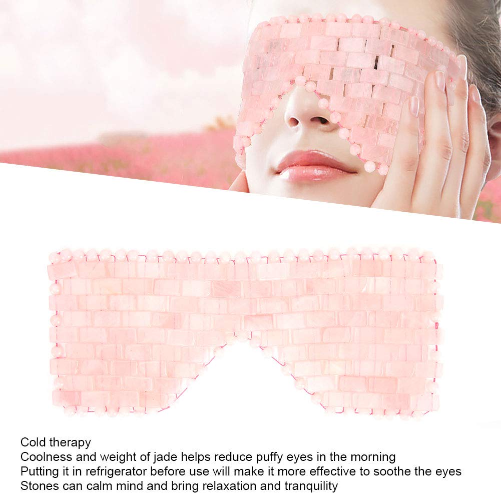 Jade Eye Mask,Jade Stone Cooling Mask,Jade Stones Anti-Aging Cooling Sleeping Eye Mask,Cold Eye Massager Eye Covers for Relief E