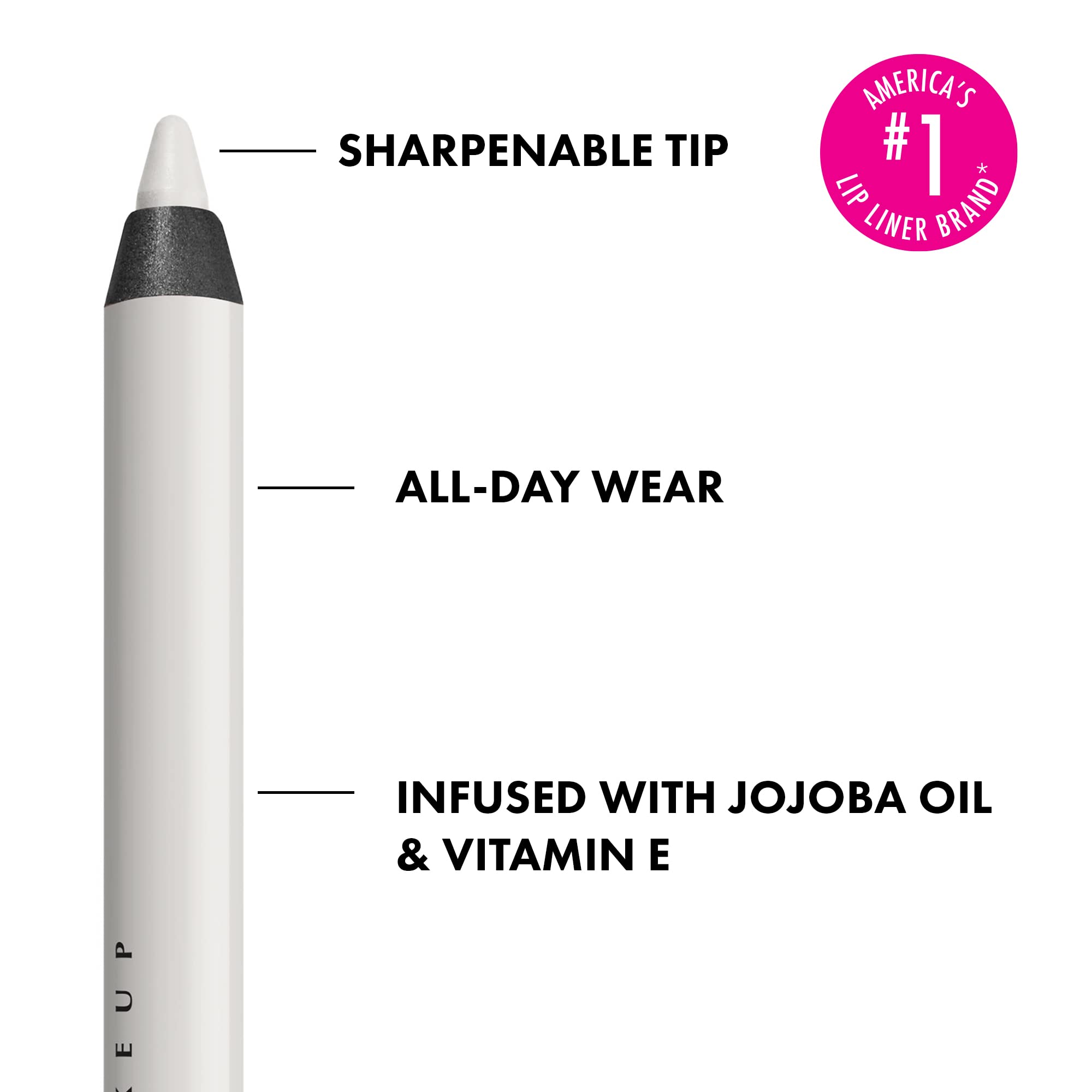 NYX PROFESSIONAL MAKEUP Line Loud Lip Liner, Longwear and Pigmented Lip Pencil with Jojoba Oil  Vitamin E - gimme Drama (White)