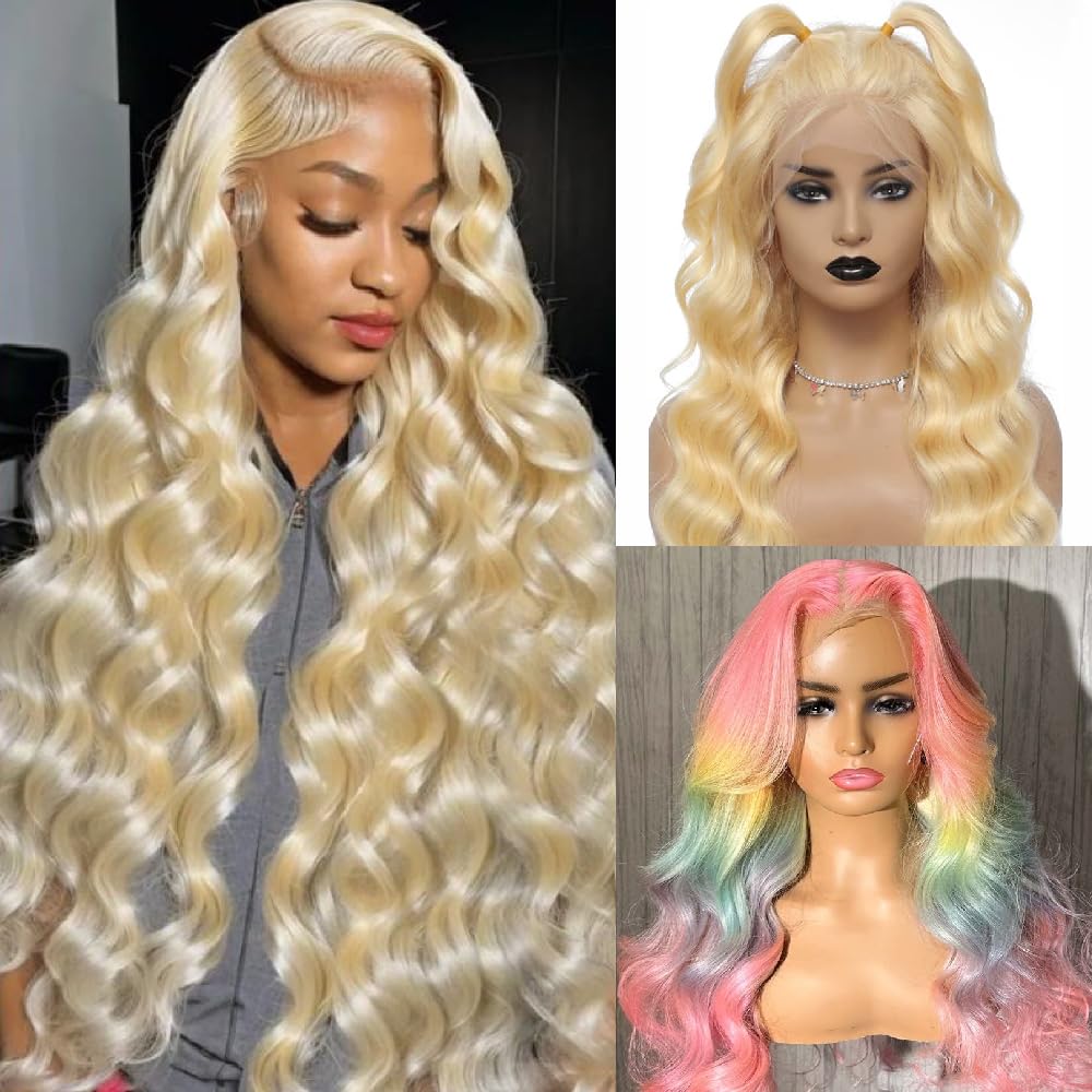 Avolo 613 Lace Front Wig Human Hair 13x6 Transparent Lace Blonde Lace Front Wigs Human Hair Pre Plucked Body Wave 613 HD Lace Fr