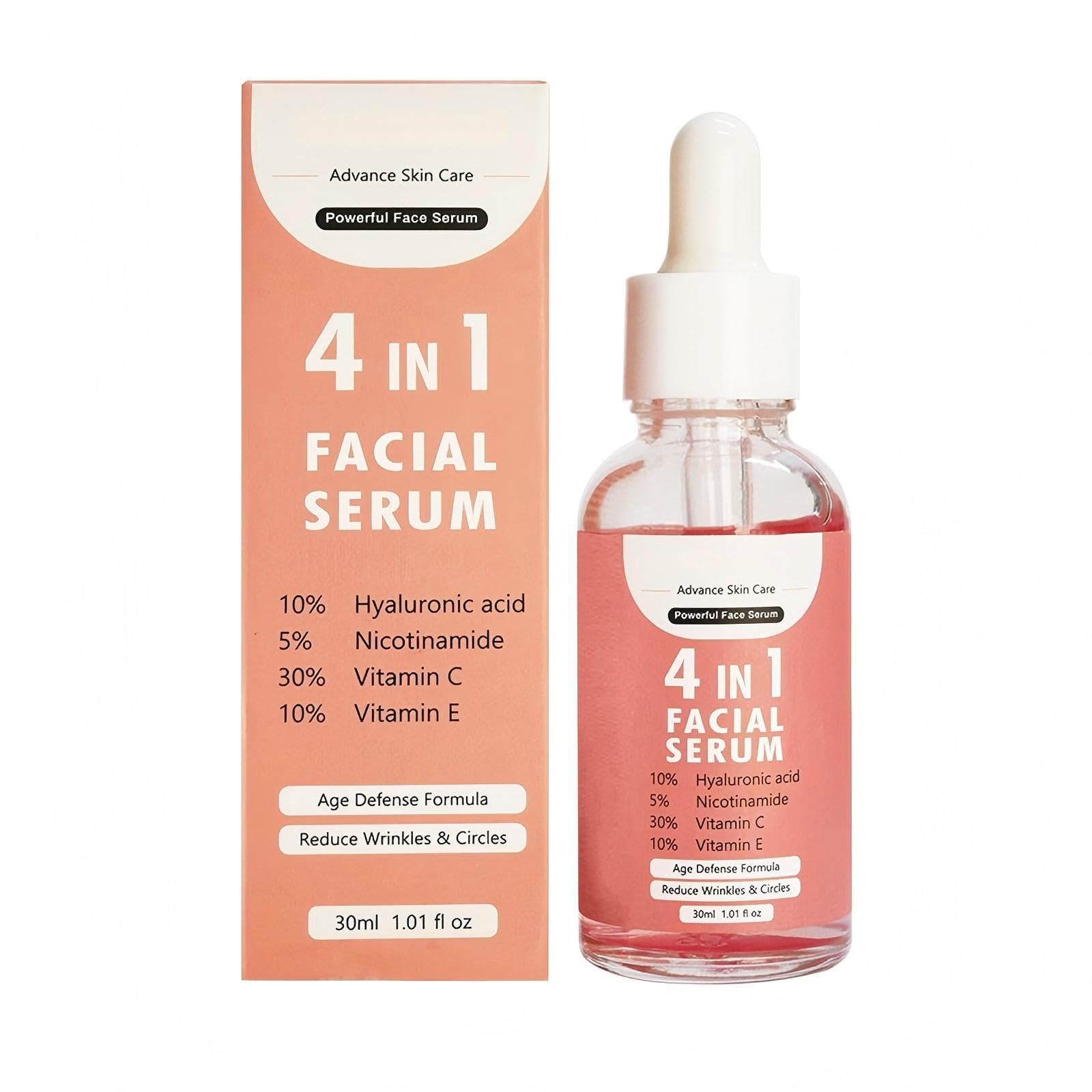 Vitamin C Serum for Face, AllinOne Hydrating Serum with Vitamin E, Hyaluronic Acid, Nicotinamide, Helps Reduce Wrinkles, Hydra