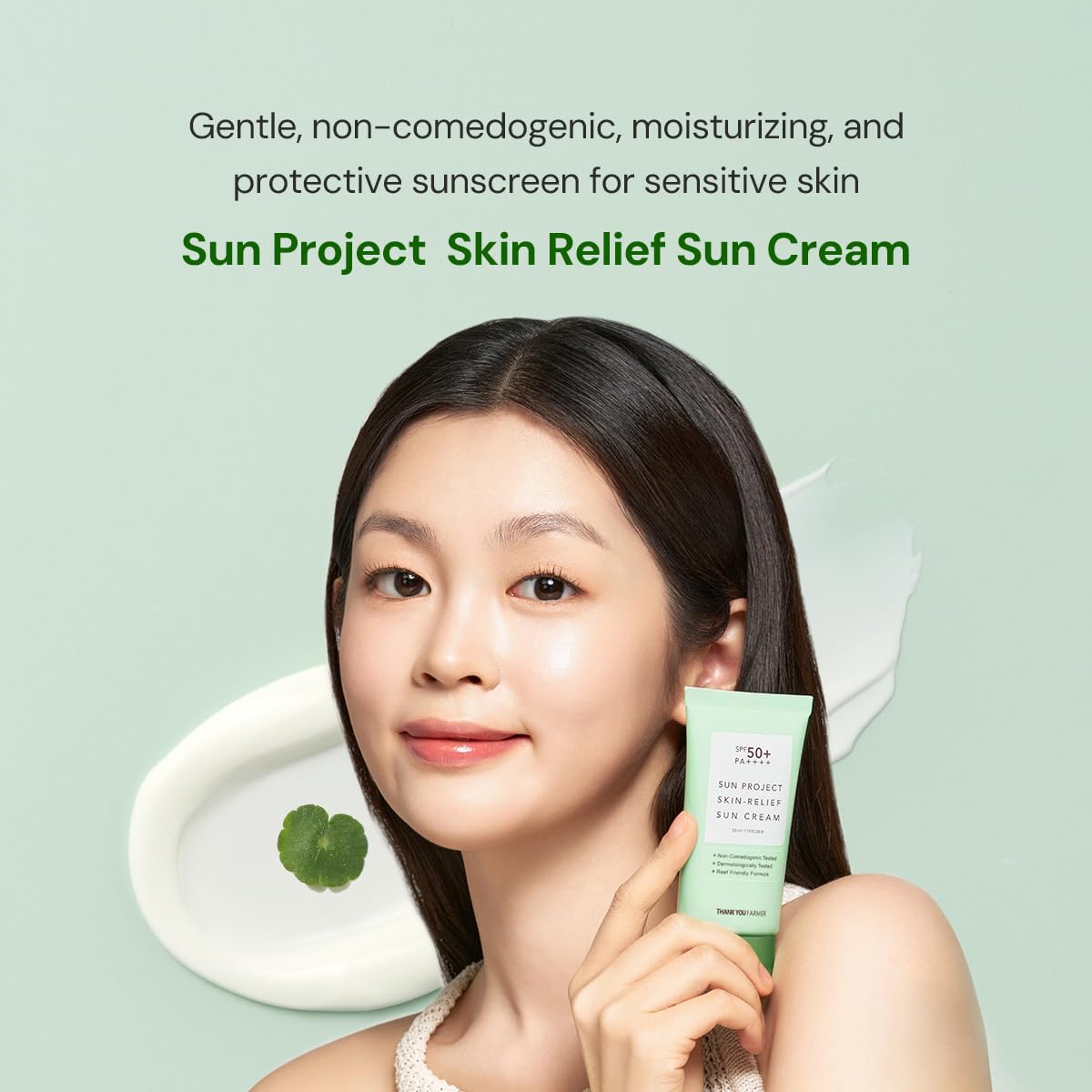 Thankyou Farmer Sun Project Skin Relief Sun Cream Spf50+ Pa++++ 175 Fl Oz - Centella Asiatica Extracts For Soothing, Reef Safe S