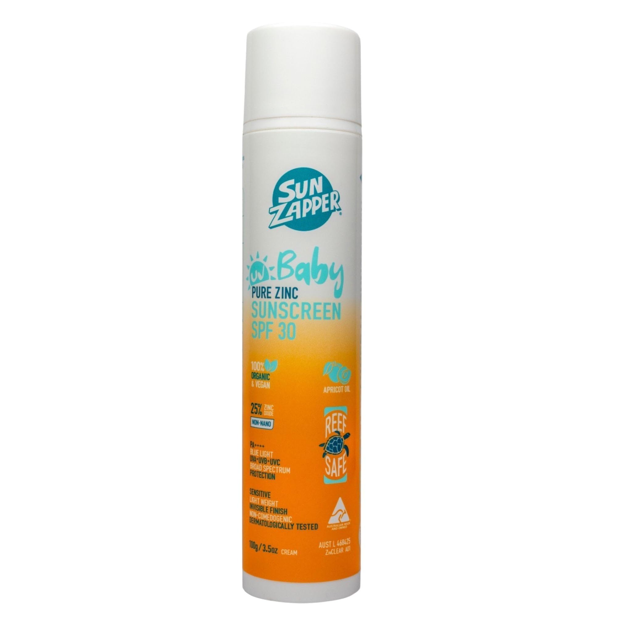 Sun Zapper Baby Pure Zinc Sunscreen SPF 30 Pump 100g