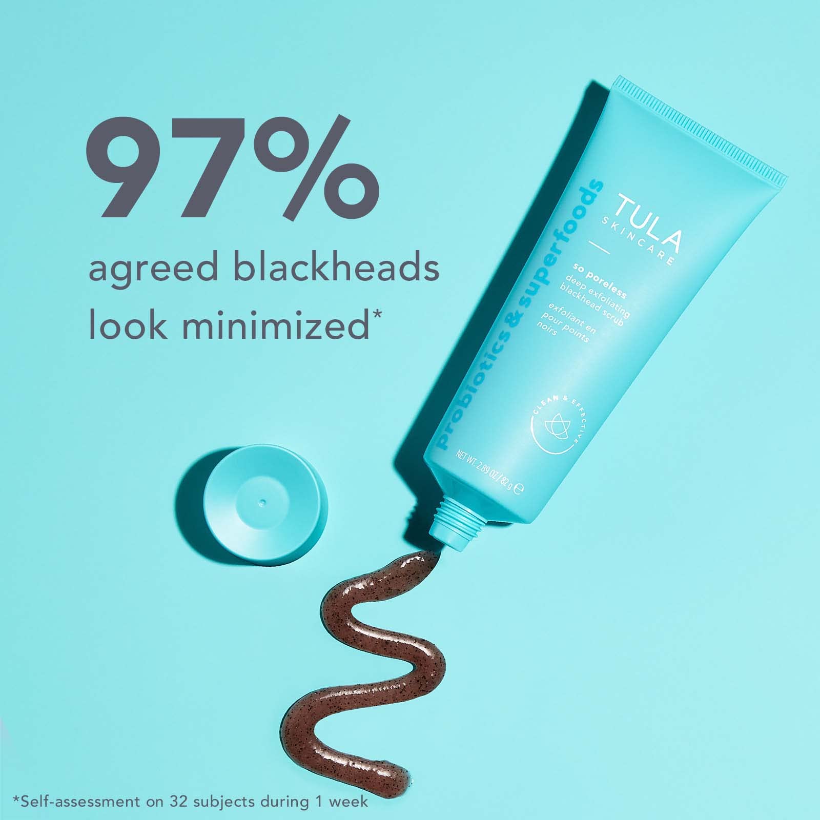 TULA Skin Care So Poreless Exfoliating Blackhead Scrub - Powerful and Gentle Exfoliation, Refreshing and Smoothing, Contains Pro