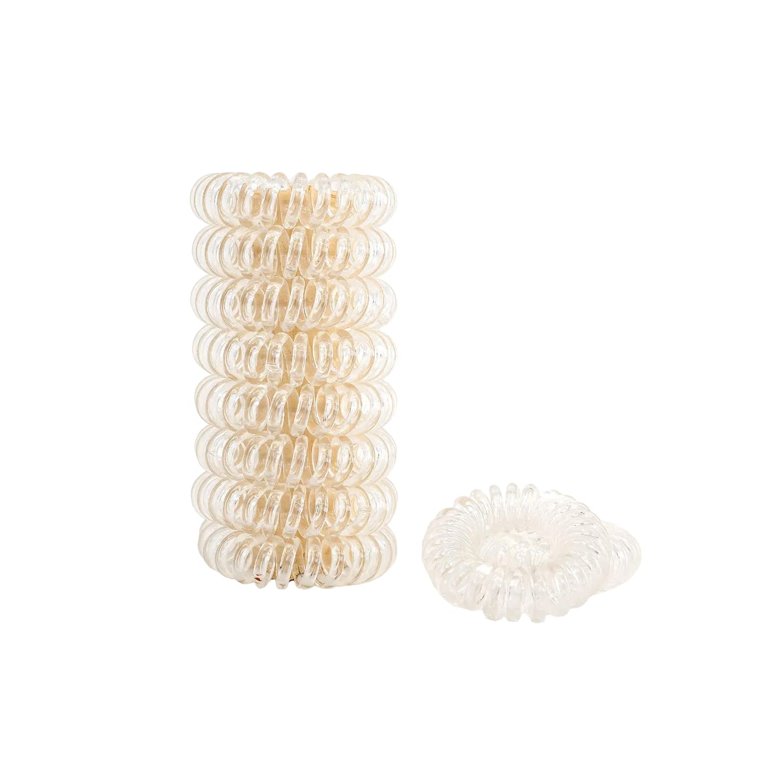 Gimme Beauty - Spiral Bands - Transparent Hair Accessories for All Hair Colors - No Crease Coil Hair Ties - Strong Grip Without 
