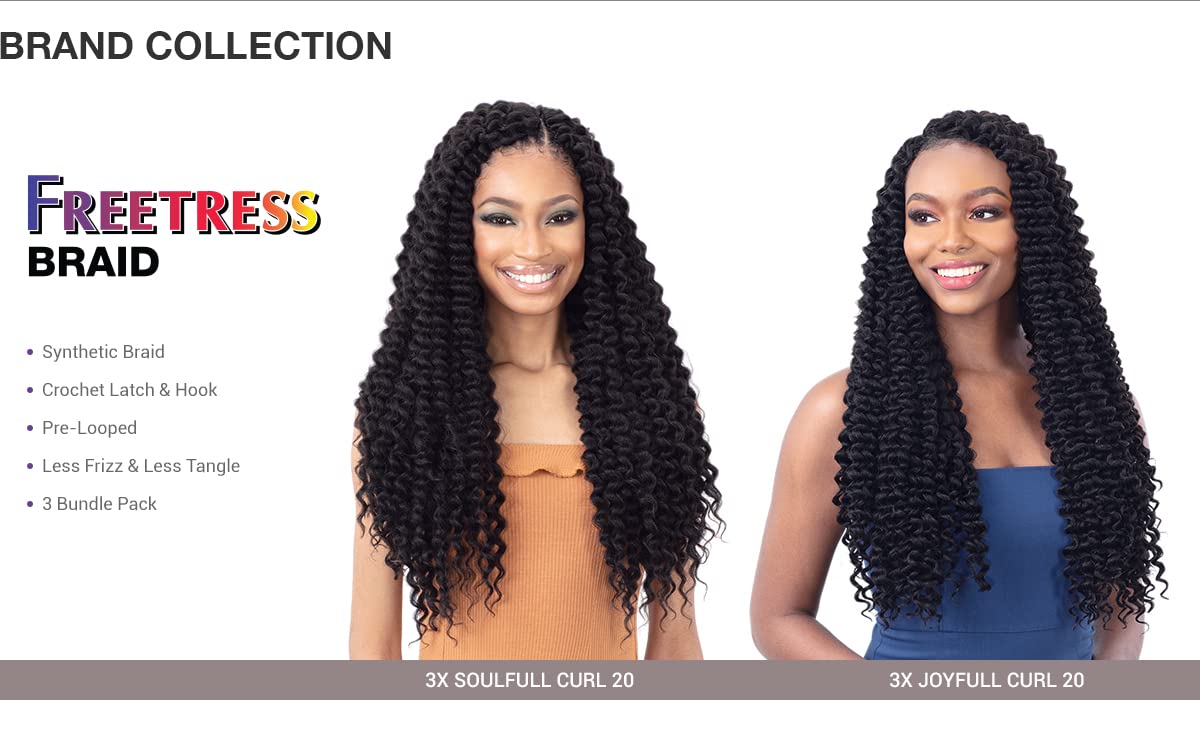Freetress Braids Freetress Crochet Braids Natural Volume 3X Joyfull Curl 20Inch (5-Pack, T530)