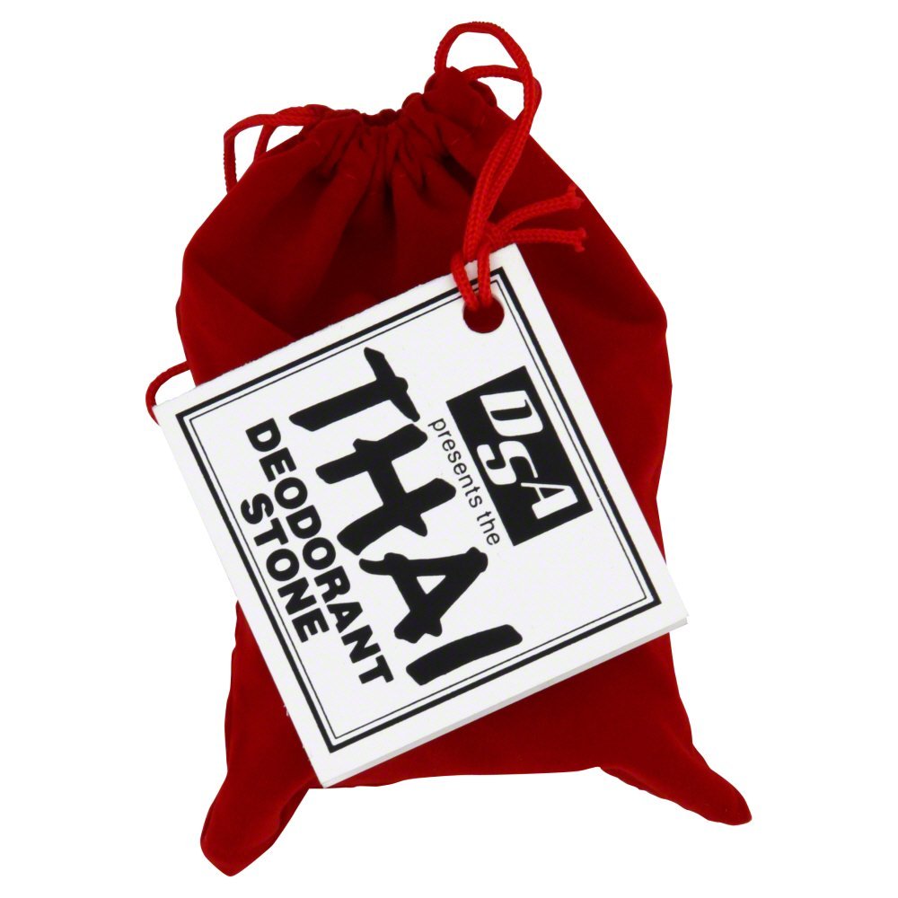 Thai Deodorant Stone Stone in Velvet Pouch -- 1 Pouch, Pouch Color May Vary