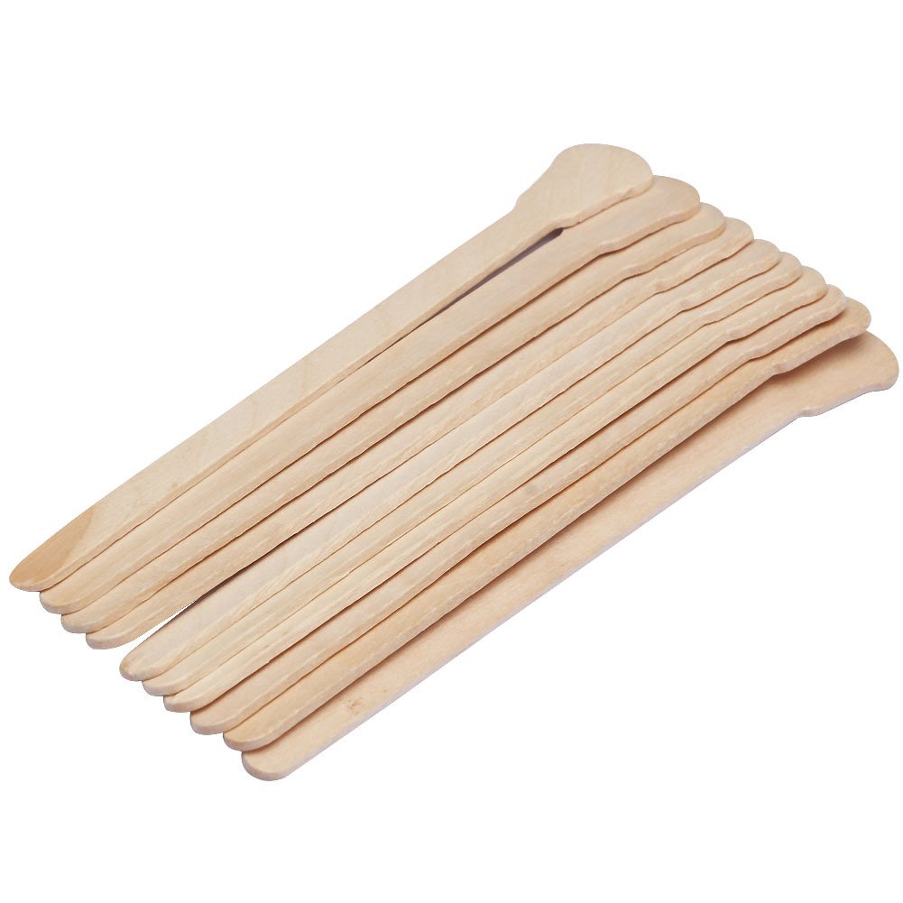100PCS Wood Wax Applicator Sticks Spatulas for Eyebrow Nose Hair Removal Ice Cream and Mask Sticks Applicator