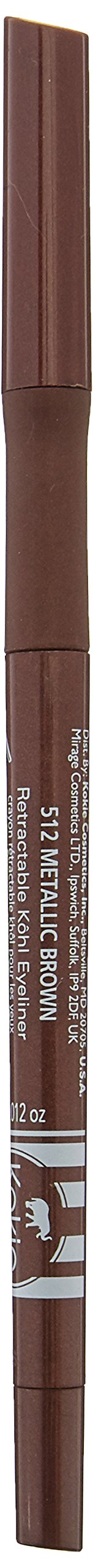 Kokie Cosmetics Retractable Kohl Eyeliner, Metallic Brown, 0.012 Ounce