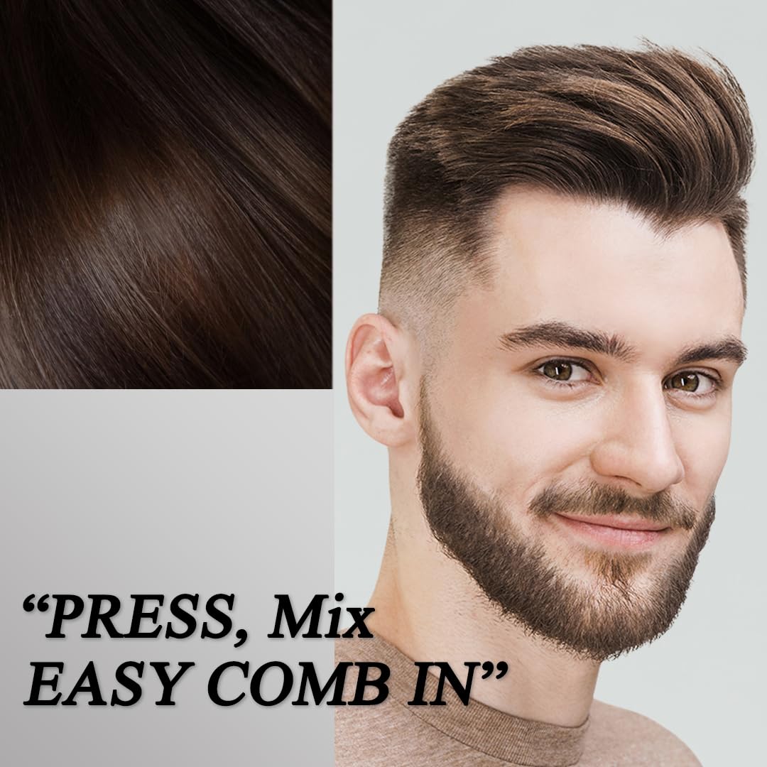 Edbe Hair Color Easy Comb Darkest Brown (2 Pack) - Grey Hair Mustache And Beard Coloring For Men With One Application Kit