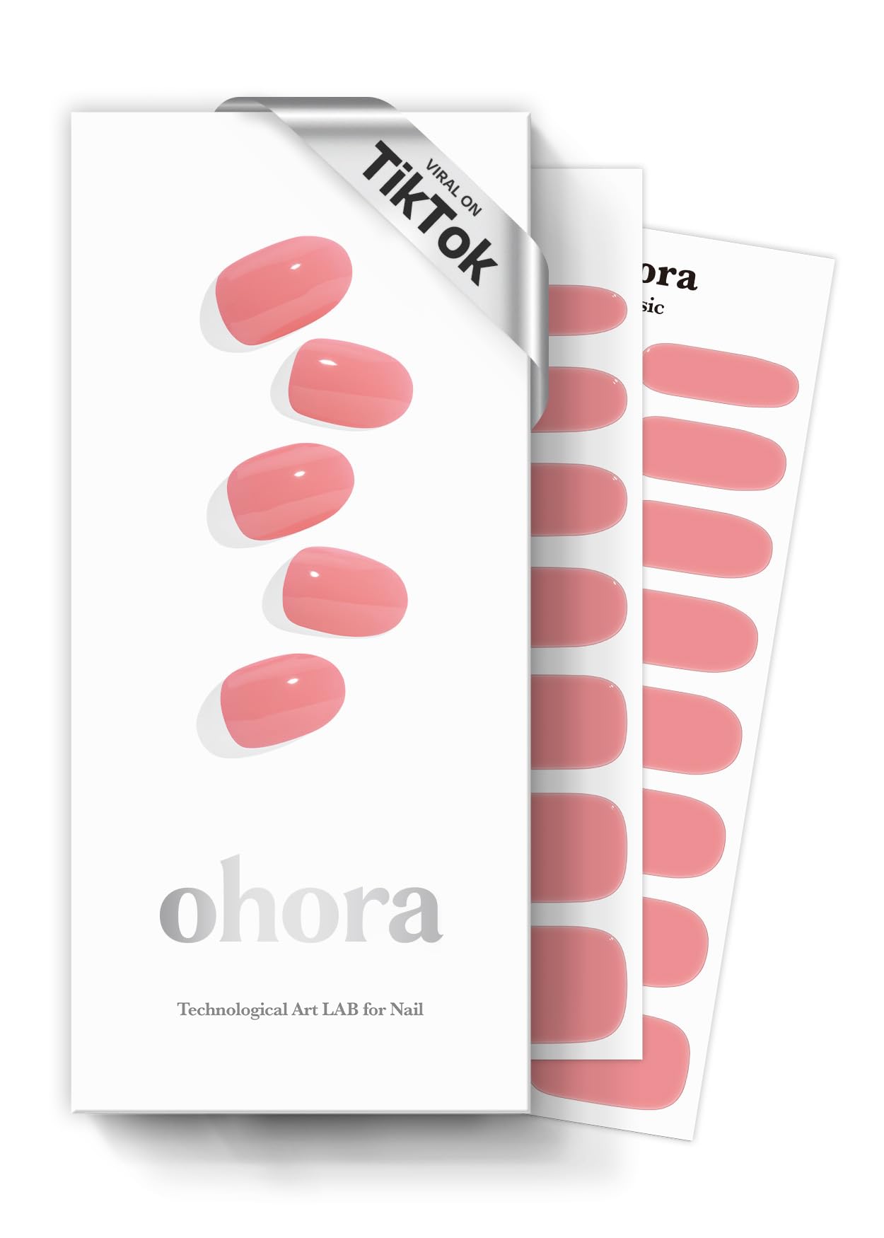 ohora Semi Cured Gel Nail Strips (N Cream Glow) - Pink, Solid, Works with Any UV/LED Nail Lamps, Salon-Quality, Long Lasting, Ea