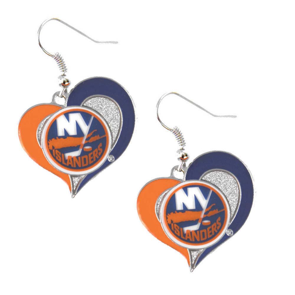NHL Sports Team Logo Swirl Heart Dangle Earring