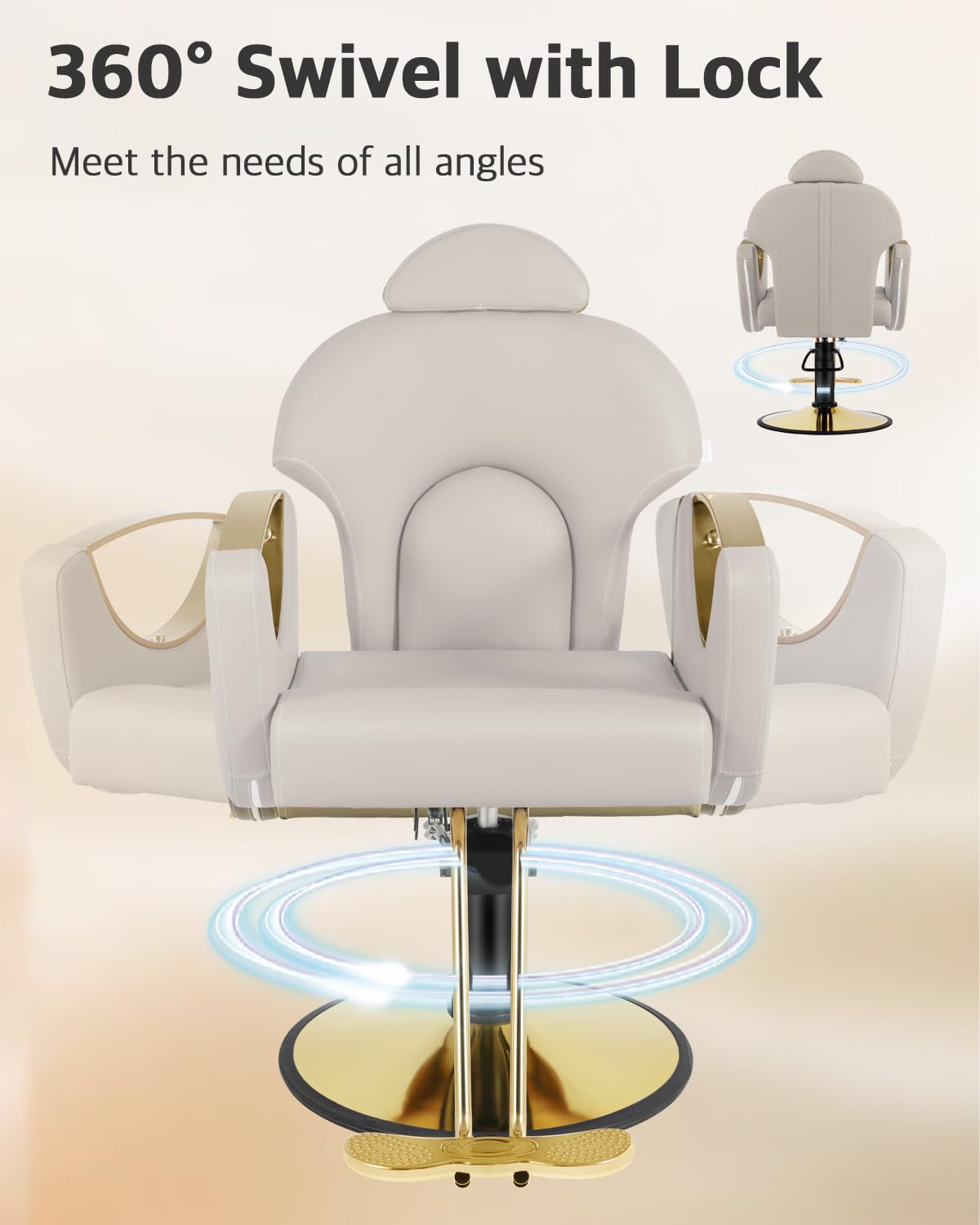 Mimwow Salon Barber Chair, Reclining Salon Chair For Hair Stylist, Hair Chair With Heavy Duty Hydraulic Pump, 360 Degrees Swivel