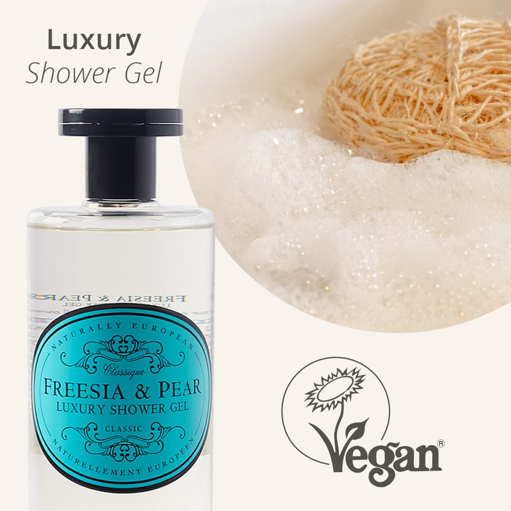 Naturally European - Freesia & Pear - Luxury Shower Gel, Sles And Paraben Free - 500 Ml / 17 Fl Oz.
