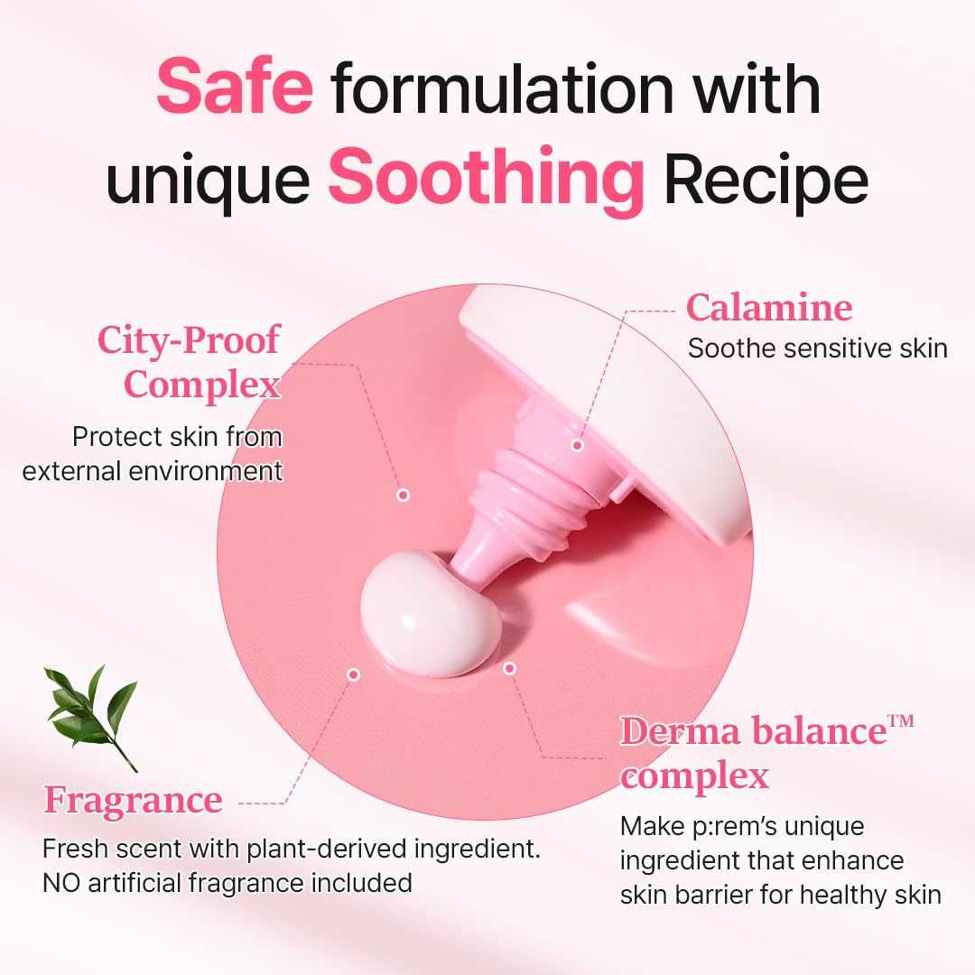 Make P:Rem Soothing Pink Tone Up Sun Cream, Mineral Sunscreen For Dehydrated Skin, Lightweight, Non-Greasy Formula, Skin Tone Co