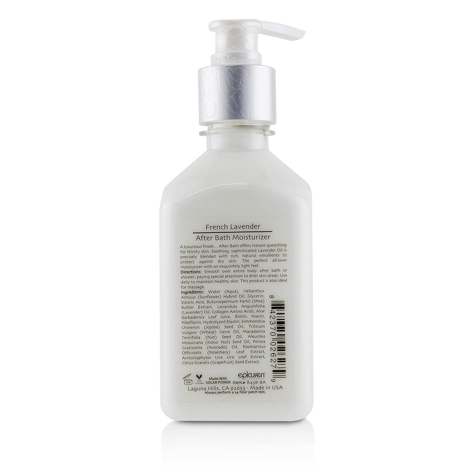 Epicuren Discovery French Lavender After Bath Body Moisturizer, White 8 Fl Oz