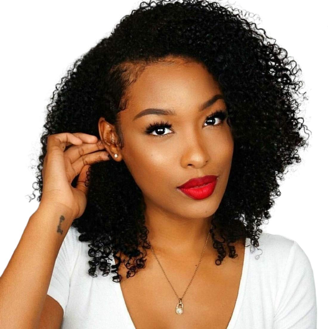 BLY 7A Mongolian Afro Kinky Curly Human Hair Single Bundle 14 Inch Unprocessed Hair Weave Weft Big Hair for African American Wom