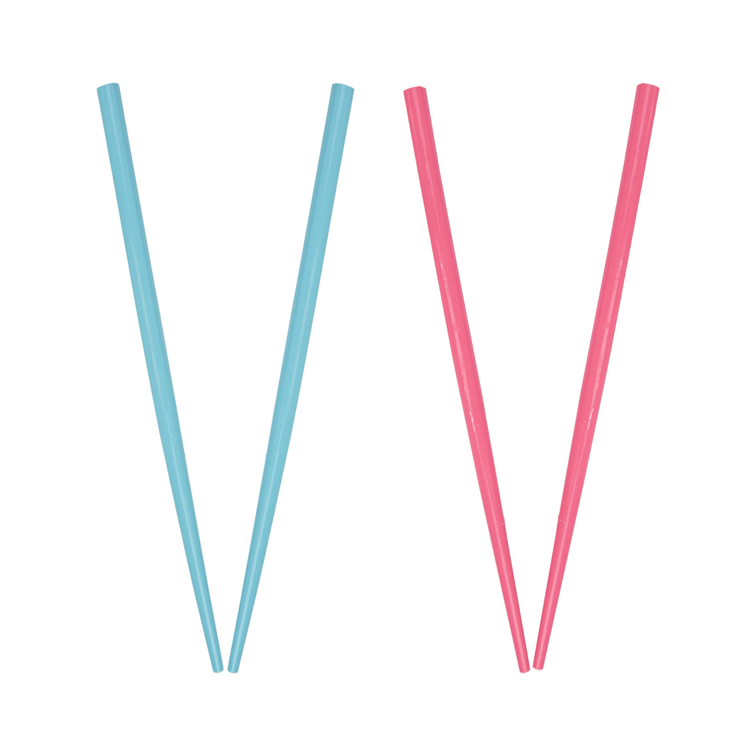 2 Sets Of Wooden Hair Sticks Chopsticks - Pink Blue