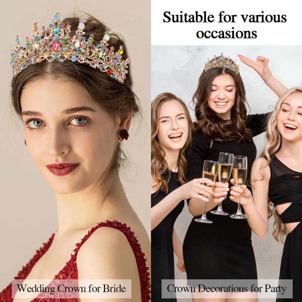 ATODEN Birthday Queen Tiara Crown Sash Tiaras and Crowns for Women Girls Crystal Princess Tiara Rhinestone Headbands Quinceanera