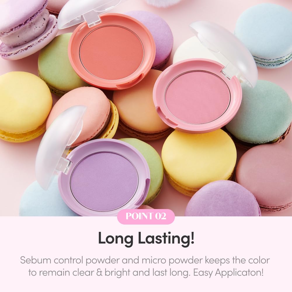 Etude Lovely Cookie Blusher - Peach Choux Wafers 4G | Glowing & Natural Powder Blush With Long-Lasting Sebum Control | Easy Appl