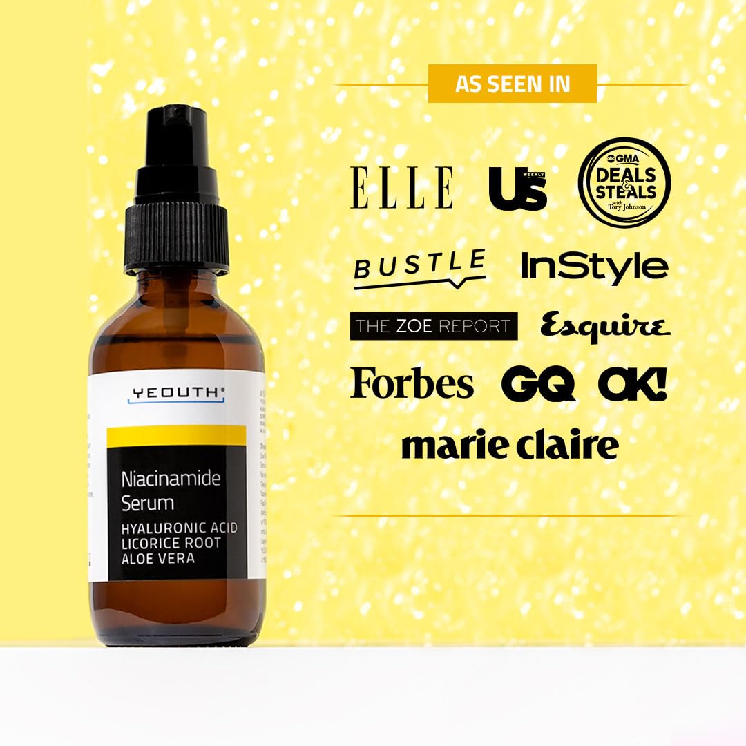 YEOUTH Niacinamide Serum for Face 10% with Hyaluronic Acid & Aloe Vera, Hydrating B3 Face Serum for Women & Men, Brightening Ser