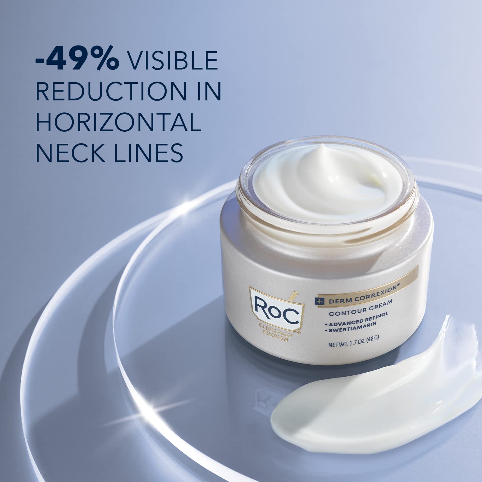 Roc Derm Correxion Neck Cream With Hyaluronic Acid And Advanced Retinol To Visibly Tighten & Lift Horizontal Neck Lines, Facial