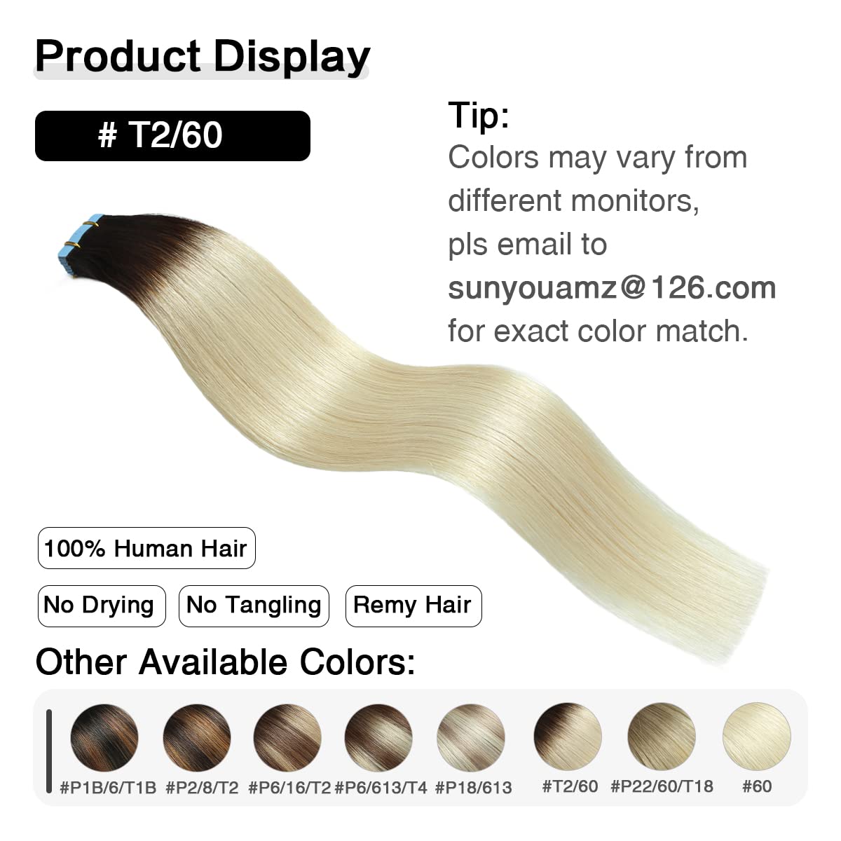 Suyya Tape In Hair Extensions Human Hair Ombre Darkest Brown To Platinum Blonde 16 Inch 40G/Pack 20Pcs Straight Seamless Skin We