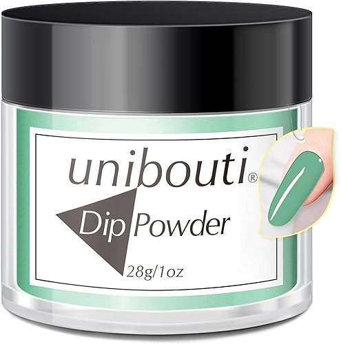 Upgrade Sage Green Dip Powder Nail Color Refills, 1oz/28g, Unibouti Pro Dipping Powder System for Nail Art DIY at Home/Salon