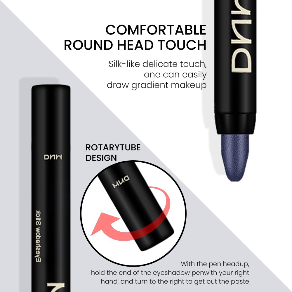 Kaely 2Pcs Cream Eyeshadow Sticks Set For Eyes Waterproof,Midnight Blue Shimmer Eye Shadow Stick Pencil Pen Bulk Sombras En Crem