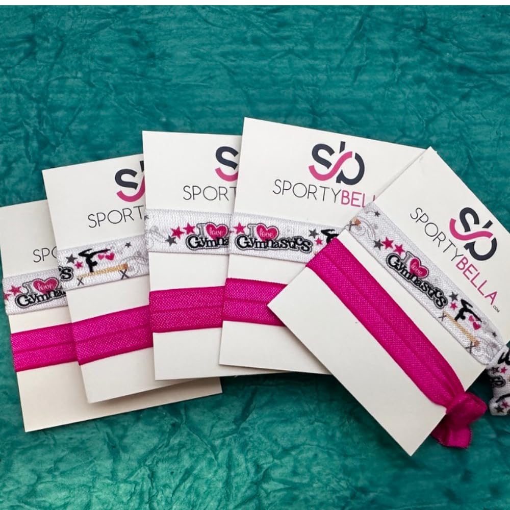 Gymnastics Hair Ties- Girls Gymnastics Hair Accessories- Gymnastics Elastics - Gift For Gymnast, Party Favors, Gymnastics Team G