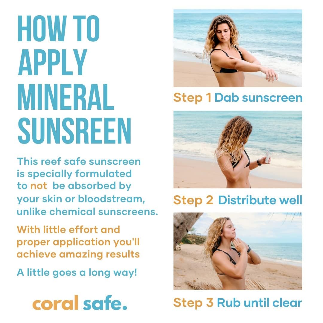 Reef Safe Sunscreen Travel Lotion Spf 50 - Mexico & Hawaii 104 Reef Act Compliant, Biodegradable, Zinc, Vitamin E, Oxybenzone &