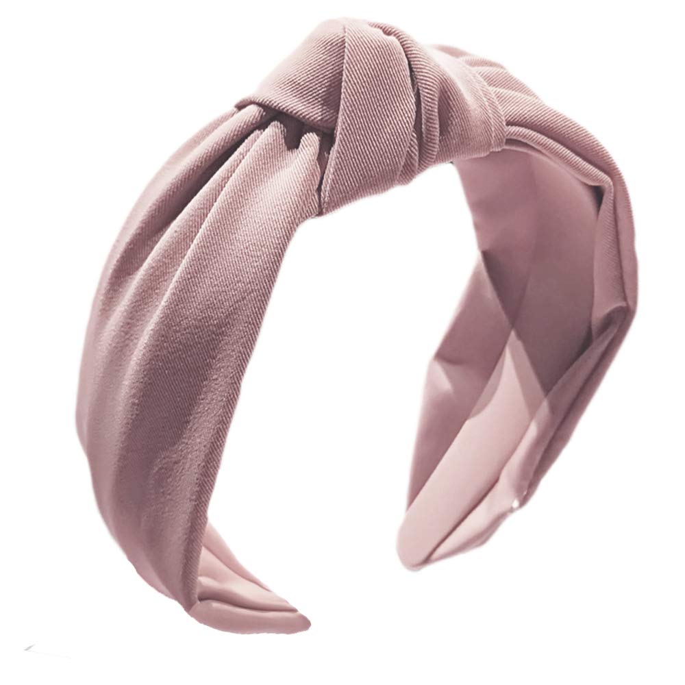 Etercycle Headband for Women, Knotted Wide Headband, Yoga Hair Band Fashion Elastic Hair Accessories for Women (Pink)