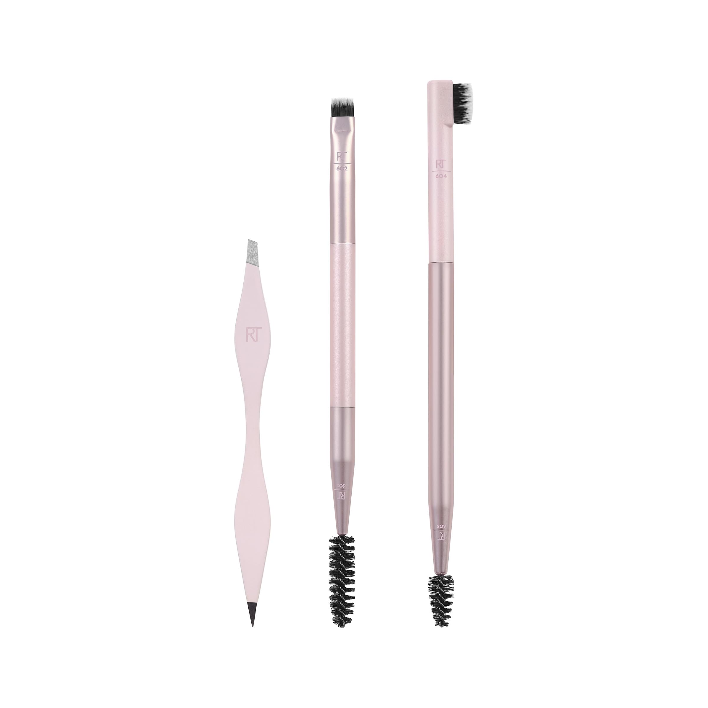 Real Techniques Brow Shaping Set, Spoolie, Brow Brushes, Tweezers, Dual-Ended Eyebrow Tools, For Styling,  Shaping Eyebrows, get