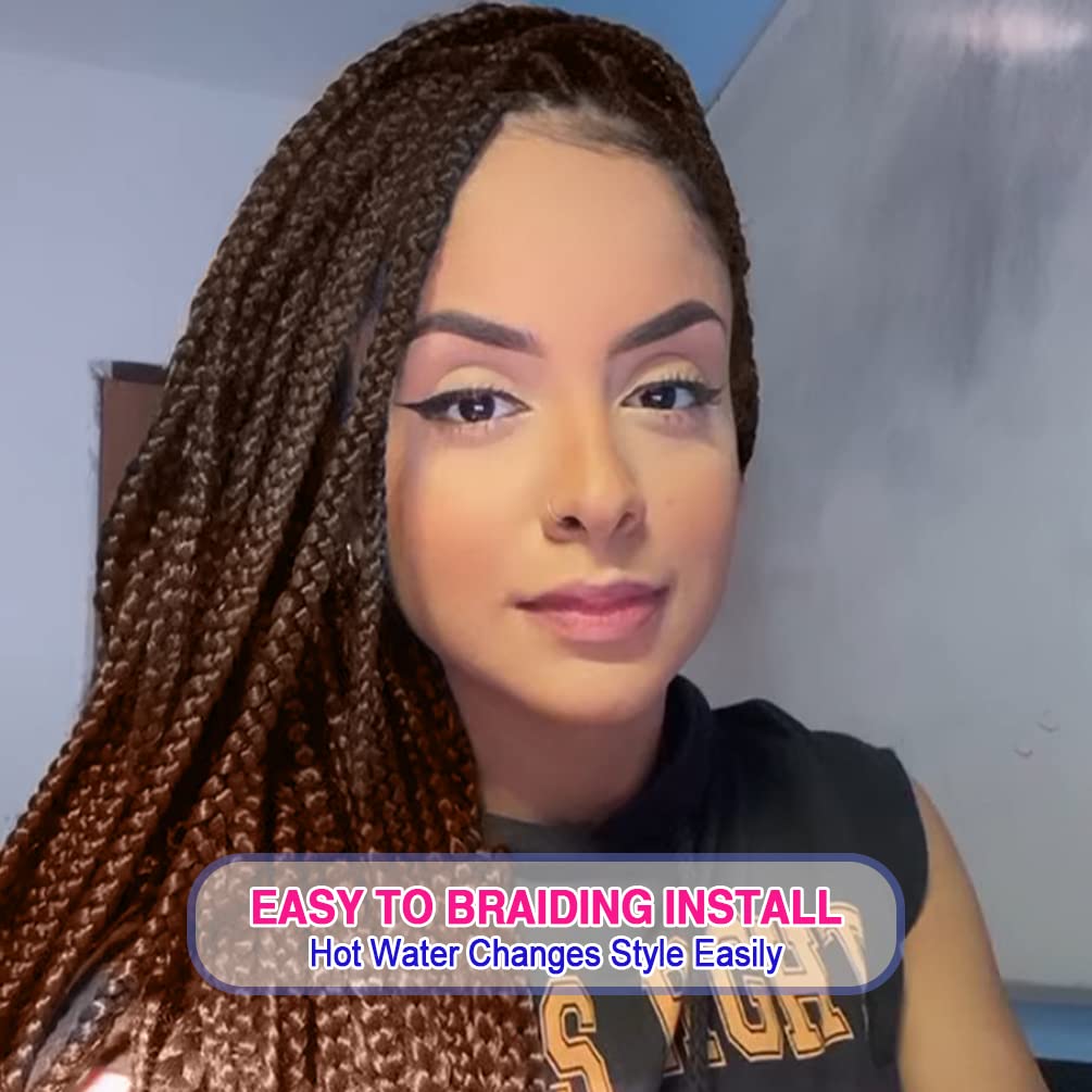 8 Pack Ombre Braiding Hair Pre Stretched - 20'' 80G/Pack Premium Kanekalon Pre Stretched Braiding Hair Extensions, Professional