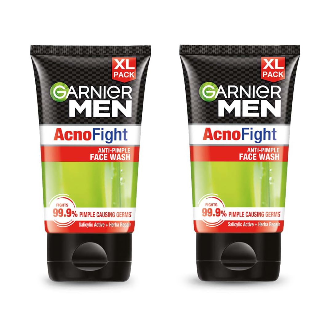 Garnier Men Acno Fight Anti Pimple Face Wash, Anti Pimple Face Wash With Salicylic Acid And Herba Repair, Suitable For All Skin 