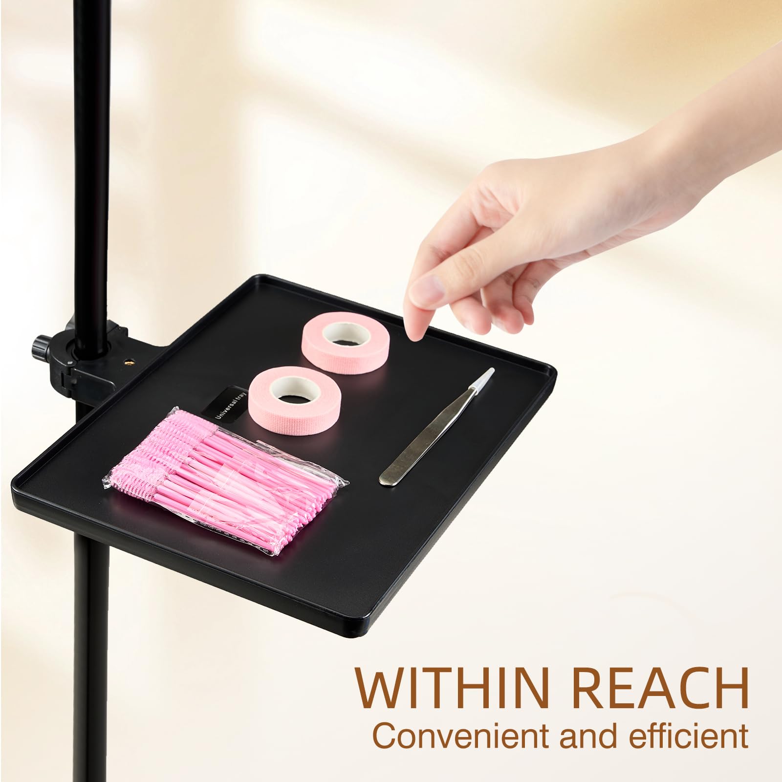 MoyRetty Lash Tray Holder (10.6    x 8), Adjustable Plastic Essential Organizer Stand for Lash Techs, Perfect for Salon or Homes
