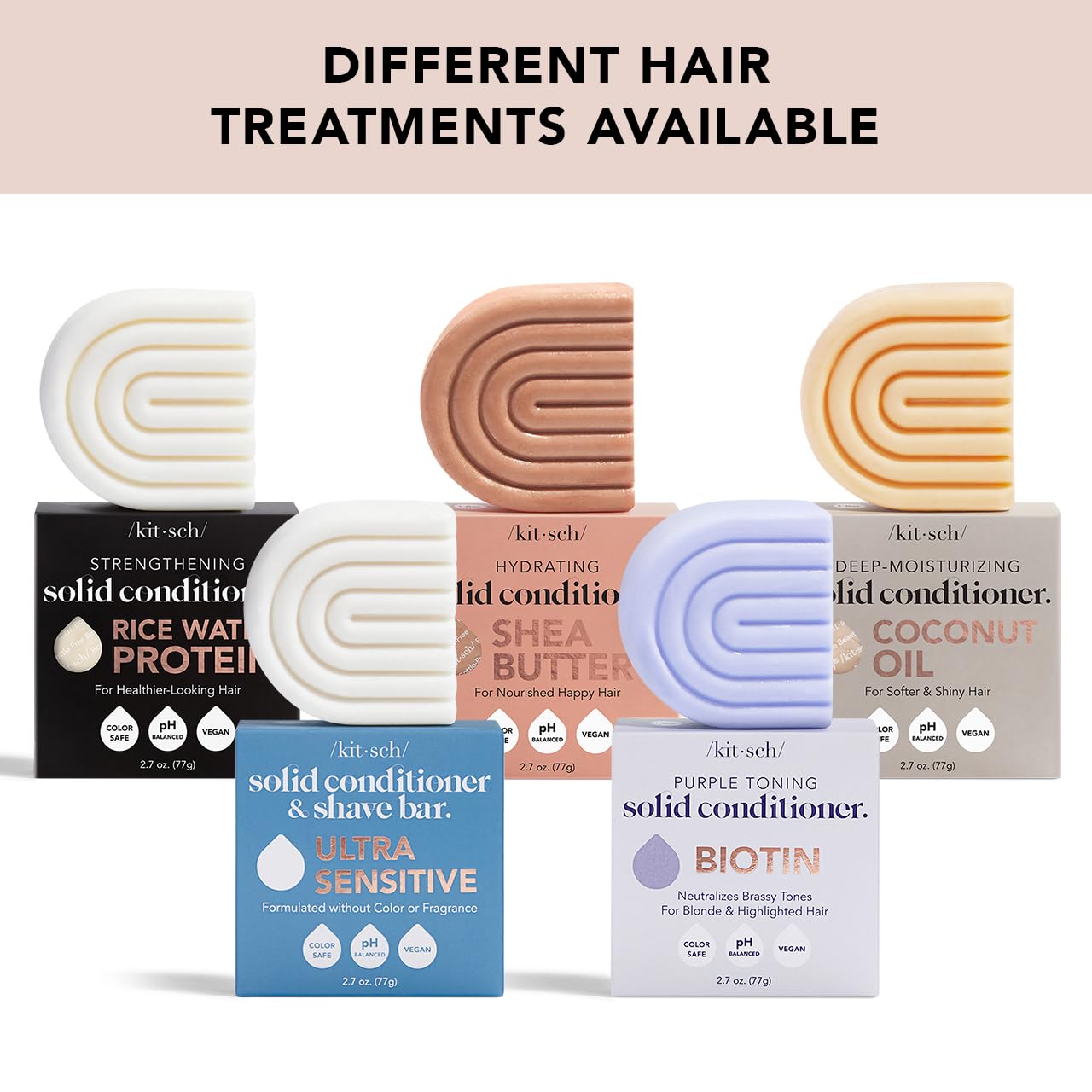 Kitsch Rice Water Protein Conditioner Bar For Hair Growth & Strengthening  Made In Us  Holiday Gift  Eco-Friendly Cleansing And