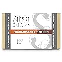 Siliski Soaps Simple Skincare, Hard, Gentle, Bath Soap, All Natural, Vegan And Palm Free -Frankincense + Myrrh, 4.5 Oz