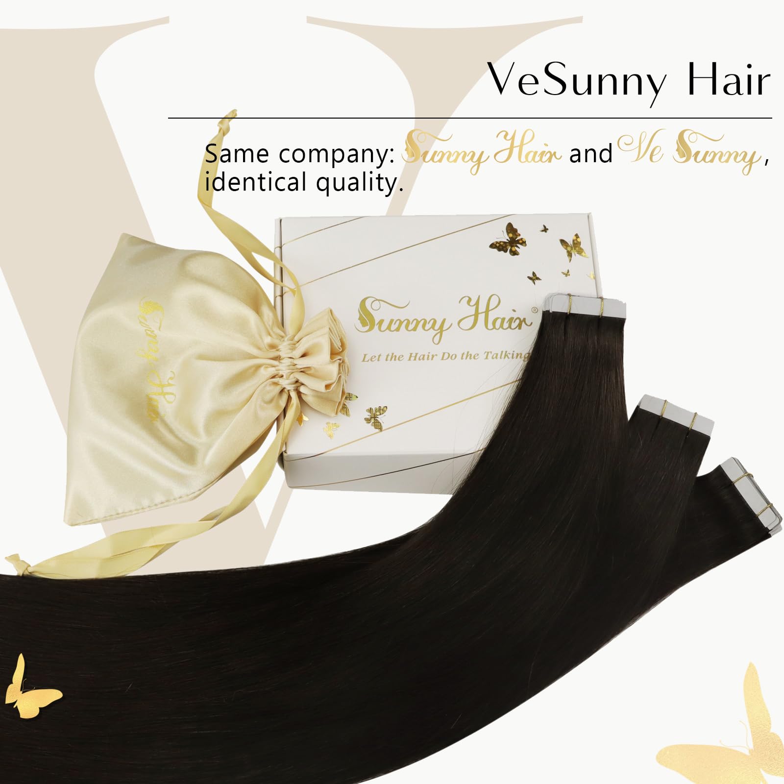 Ve Sunny Darkest Brown Tape On Hair Extensions Seamless Tape In Hair Extensions Human Hair Brown Hair Tape In Extensions Remy Ha