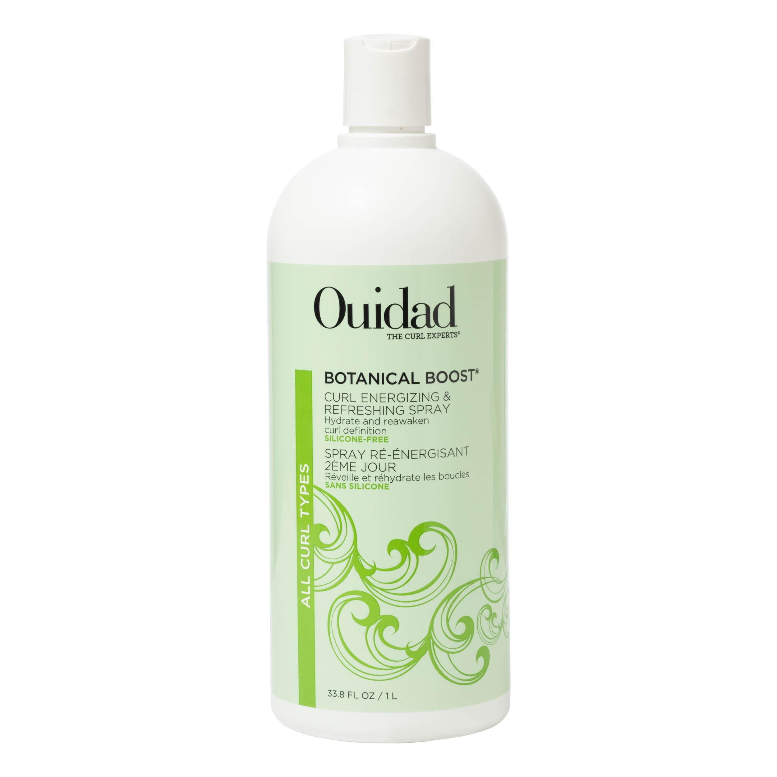 Ouidad Botanical Boost Curl Energizing & Refreshing Hair Spray, 33.8 fl oz, Lasting Definition, No-Residue Refresher Spray for C