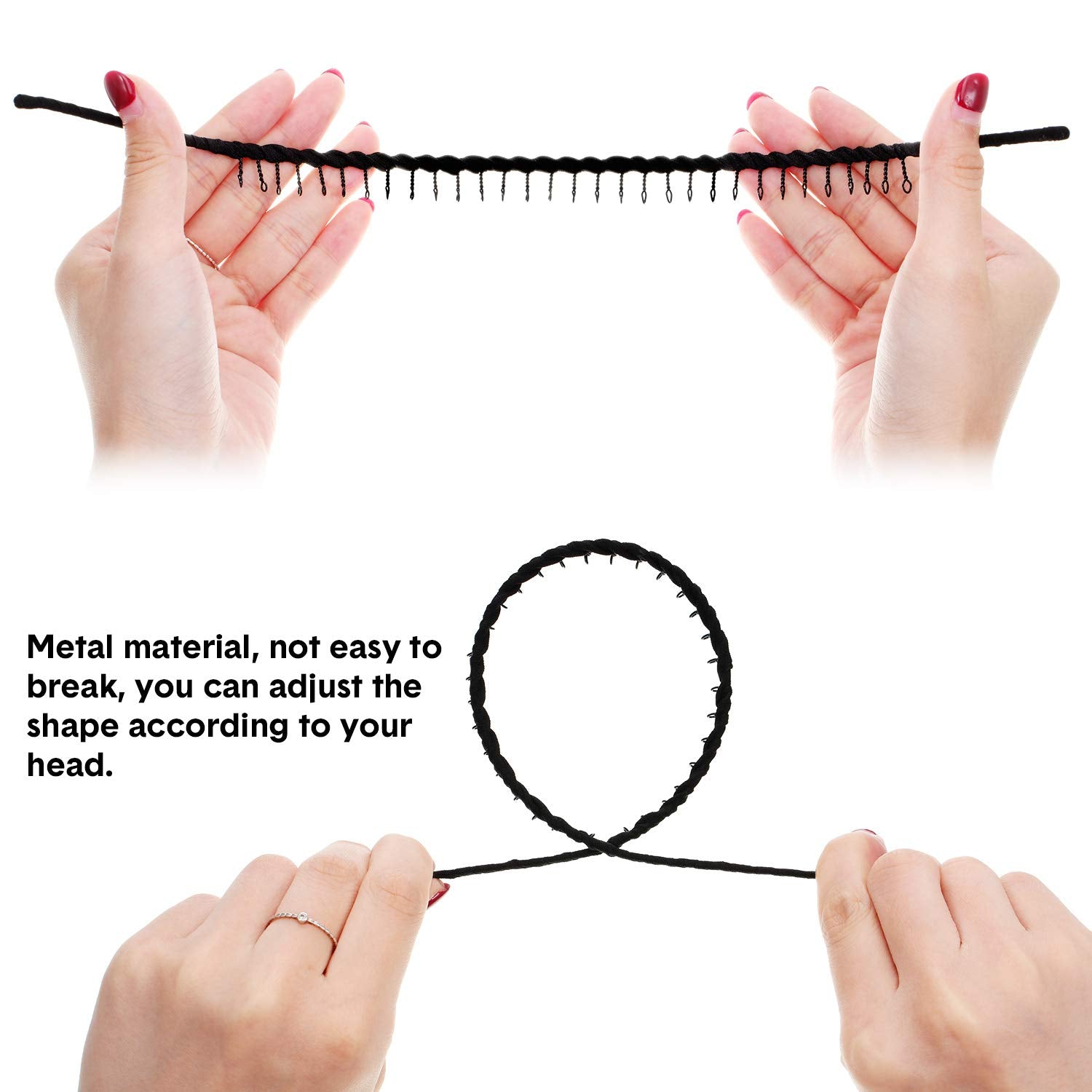 Zhanmai 10 Pieces Unisex Metal Hairband Teeth Comb Hair Hoop Headband Hair Accessories
