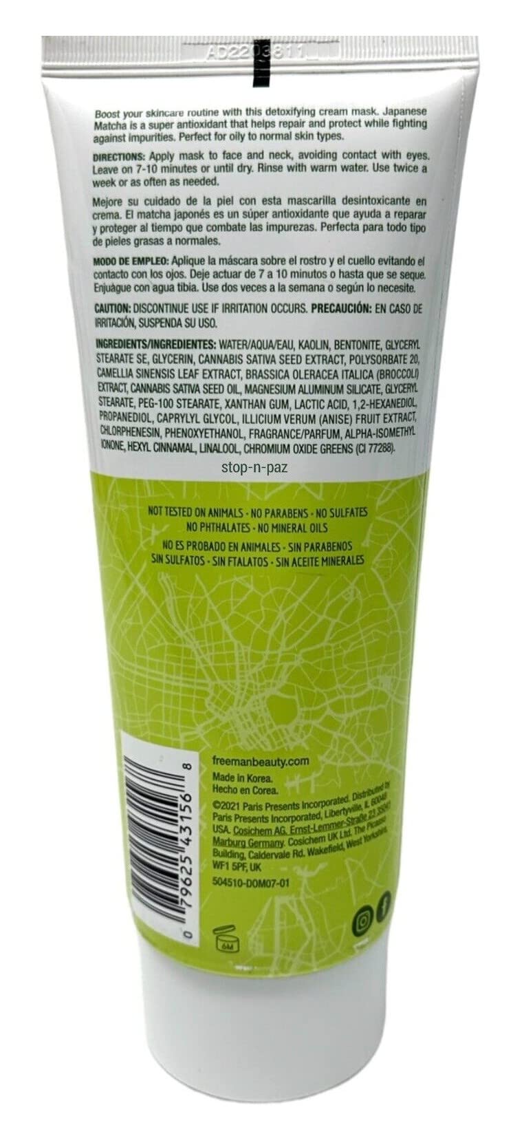 Freeman Japanese Match Cream Mask For Unisex - 6 Oz Mask