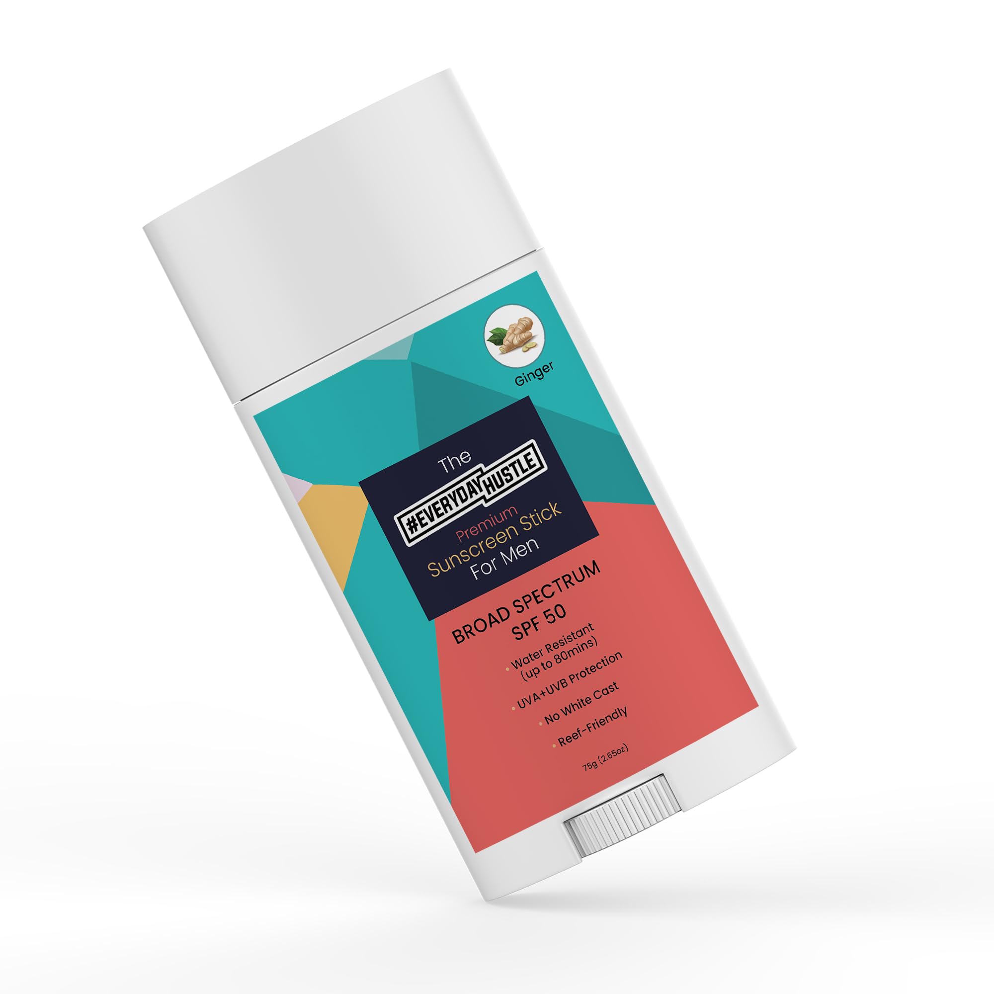 #Everydayhustle Sunscreen Stick For Men, Broad Spectrum Spf 50 Protection For Face And Body, No-Mess Application, 75G