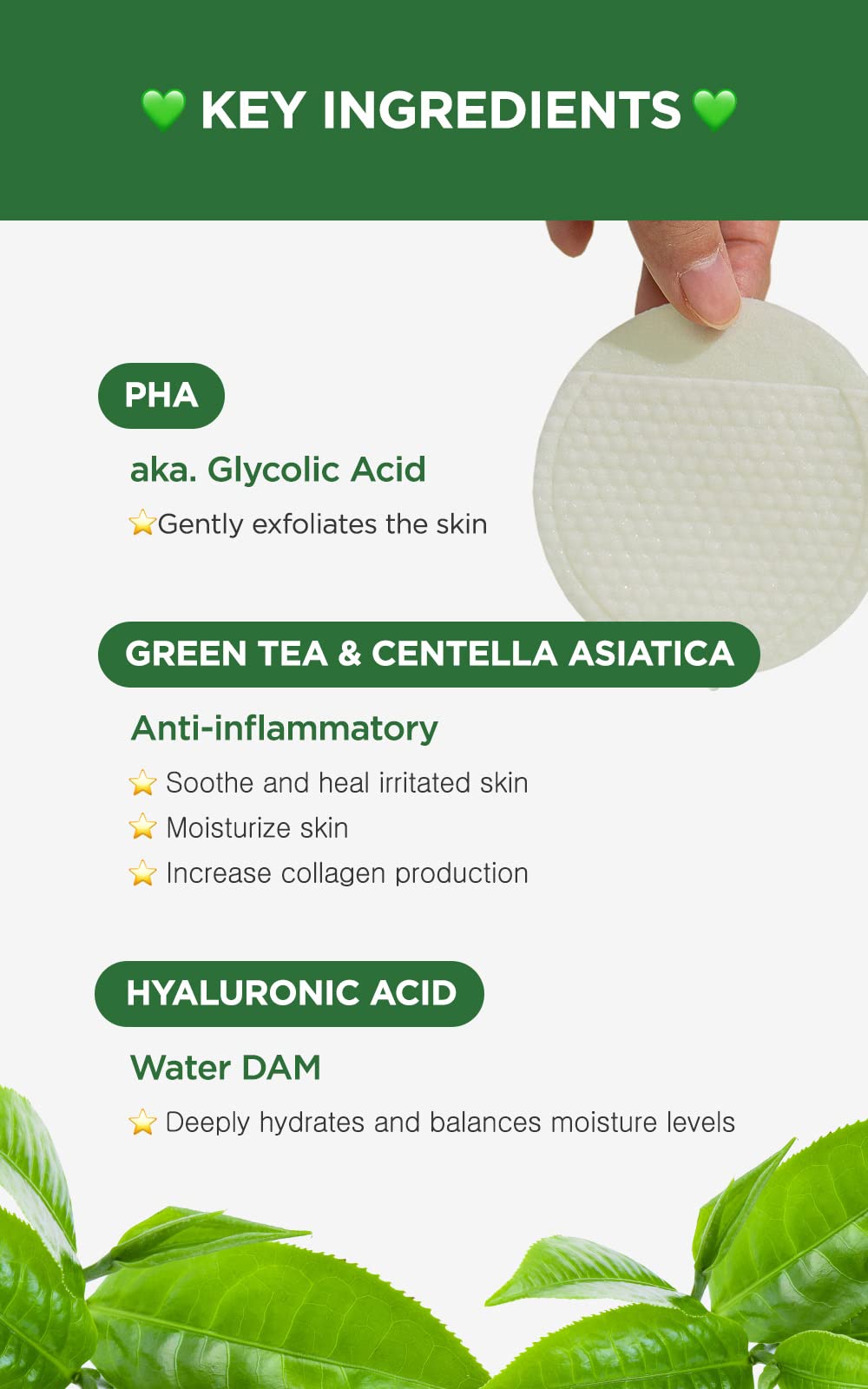 Dermalogy By Neogenlab Bio-Peel Gauze Peeling Pads (Green Tea, 30 Pads) - Exfoliating & Hydrating & Soothing Peeling Pad With Ph