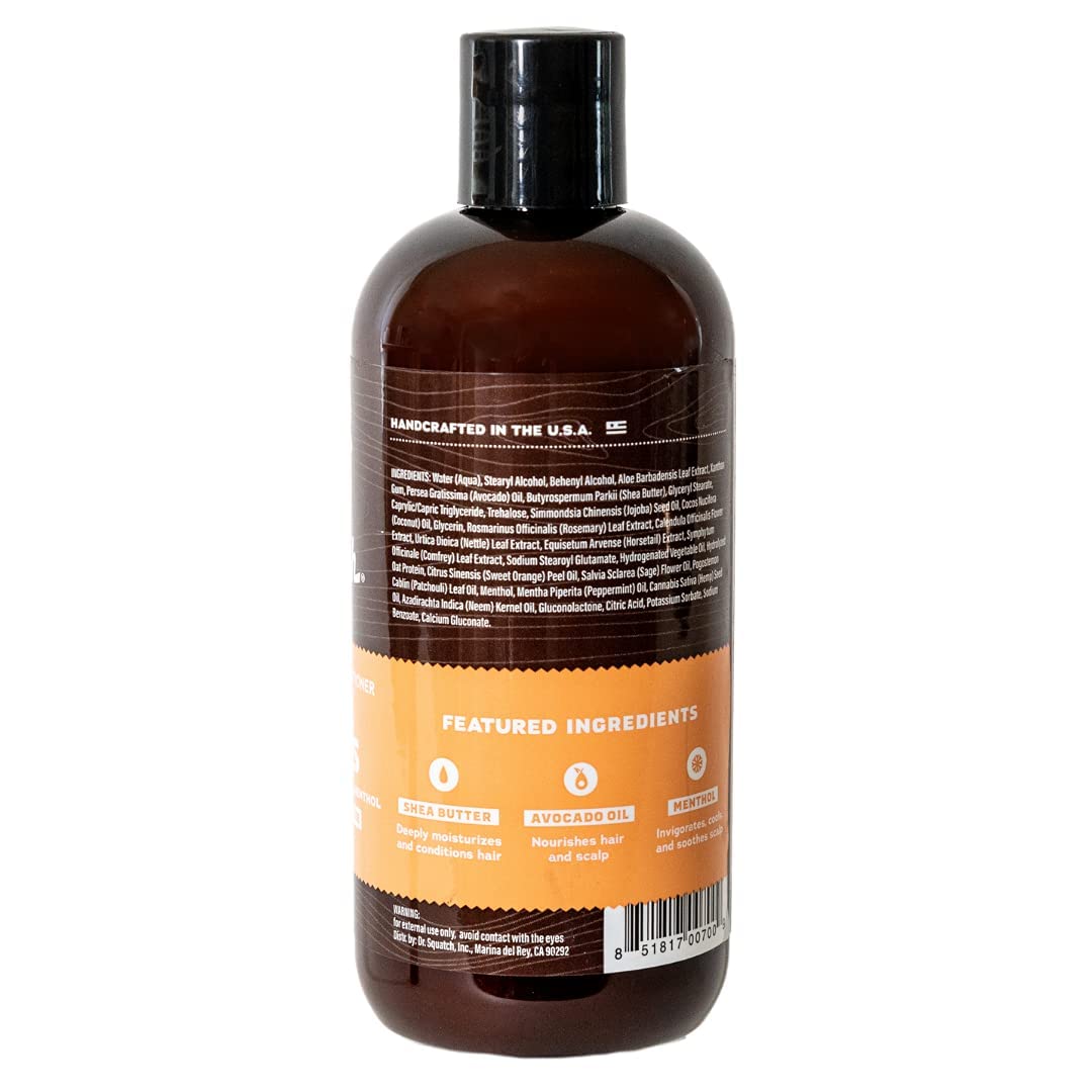 Dr. Squatch Cool Citrus Conditioner for Men - Daily Hair Conditioner - Stimulates, Hydrates, Soothes Scalp - Naturally Sourced w