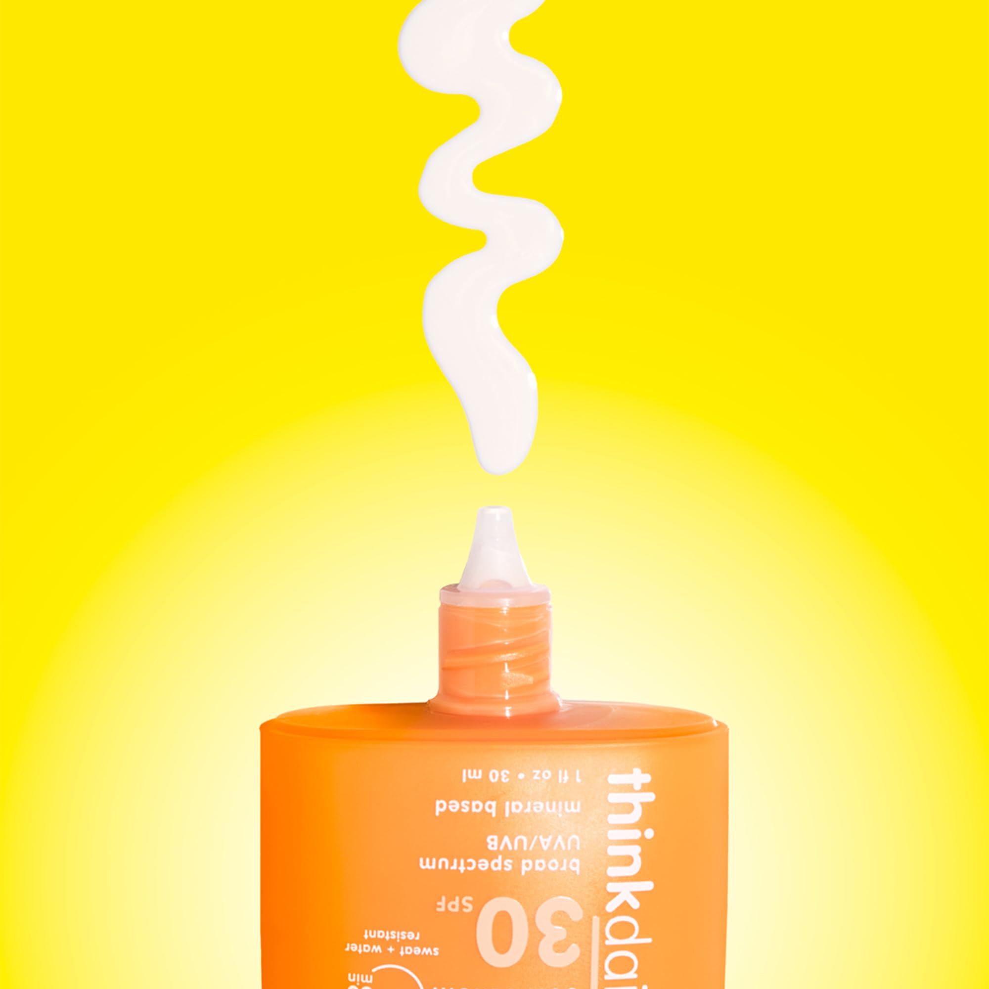 Thinkdaily SPF 30 Sunscreen, Everyday Sun Serum for Face, 1 Fl Oz, Zinc Oxide Mineral Sunblock, UVA/UVB Protection, Hydrating Jo
