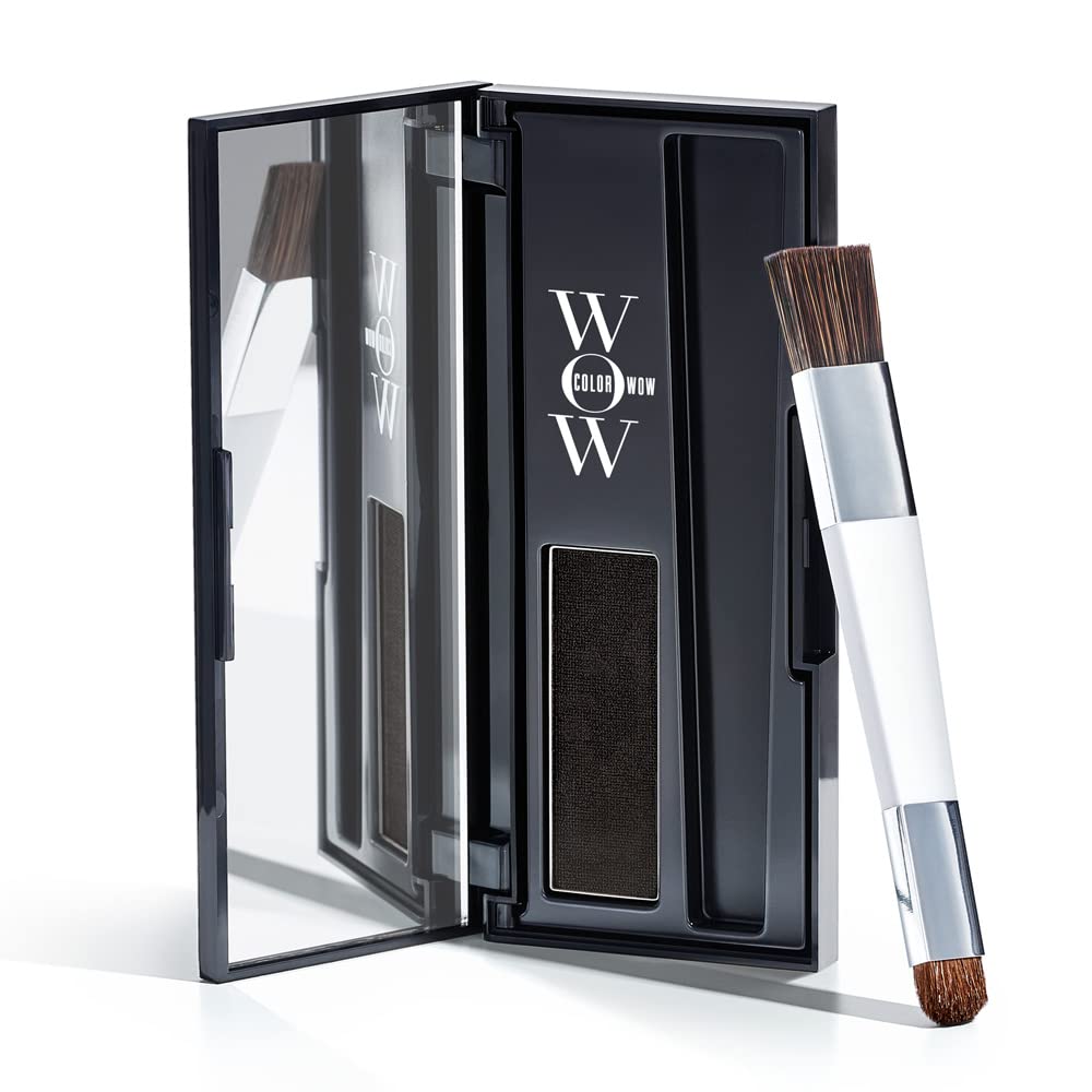 Color Wow Root Cover Up, Black - Instantly Cover Greys + Touch Up Highlights, Create Thicker-Looking Hairlines, Water-Resistant,