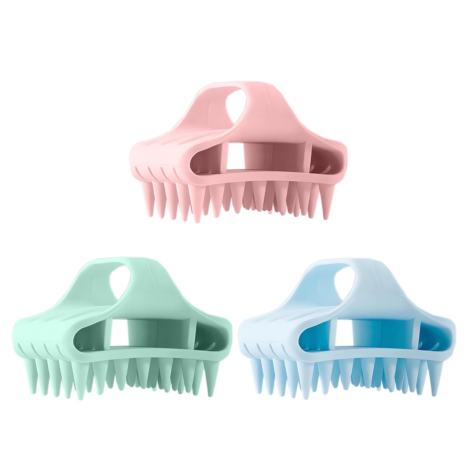 Merleu 3 Pcs Gentle Scalp Massager,Silicone Scalp Scrubber for Any Hair Type,Soft Scalp Brush for Wet & Dry Use,Head Massage Str